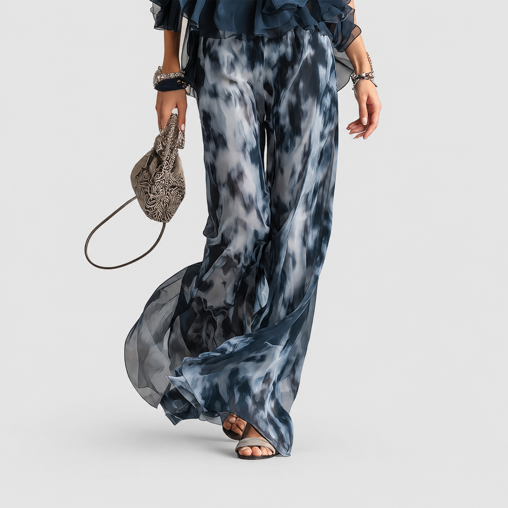 Elisabetta | Women’s Ruffled Halter Top and Wide-Leg Pants Set — product detail 6