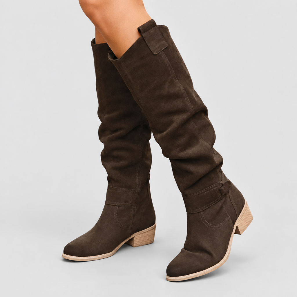 Emelina | Women’s Slouch Knee-High Block-Heel Boots — product detail 8