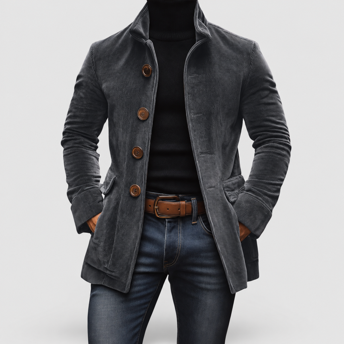 Emrys | Men’s Ribbed Corduroy Blazer — Grey
