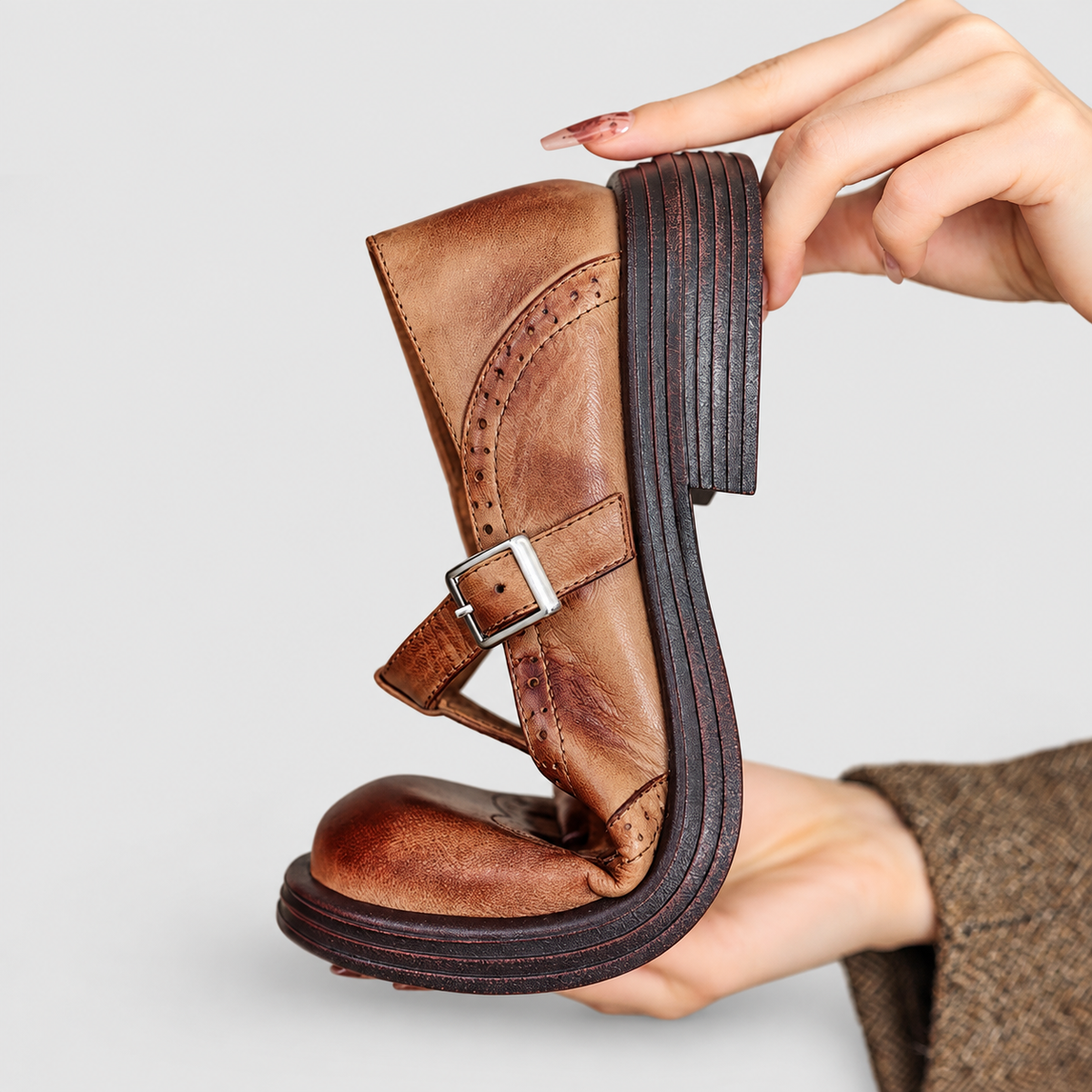 Esme | Women’s Buckle-Strap Shoes with Cut-Out Detail — product detail 3