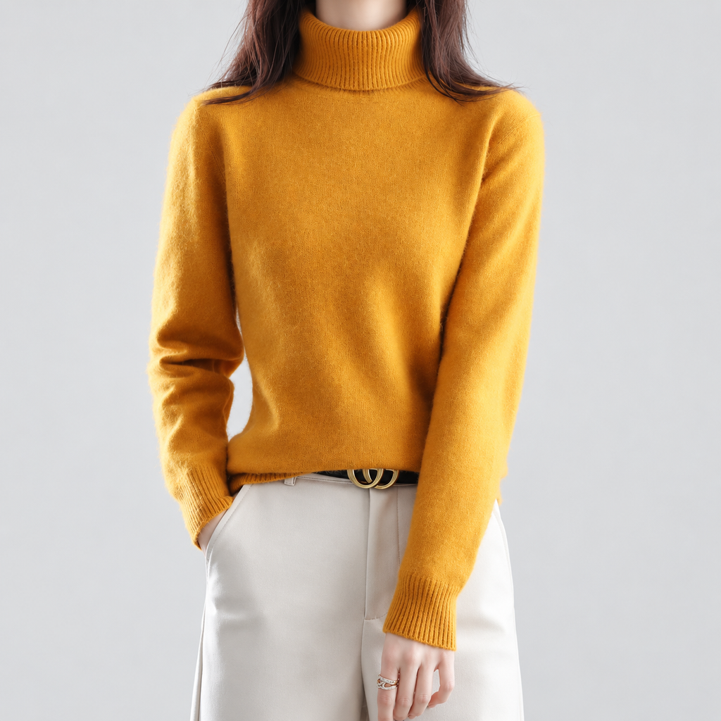 Etta | Women’s Fine-Knit Turtleneck Sweater — product detail 3