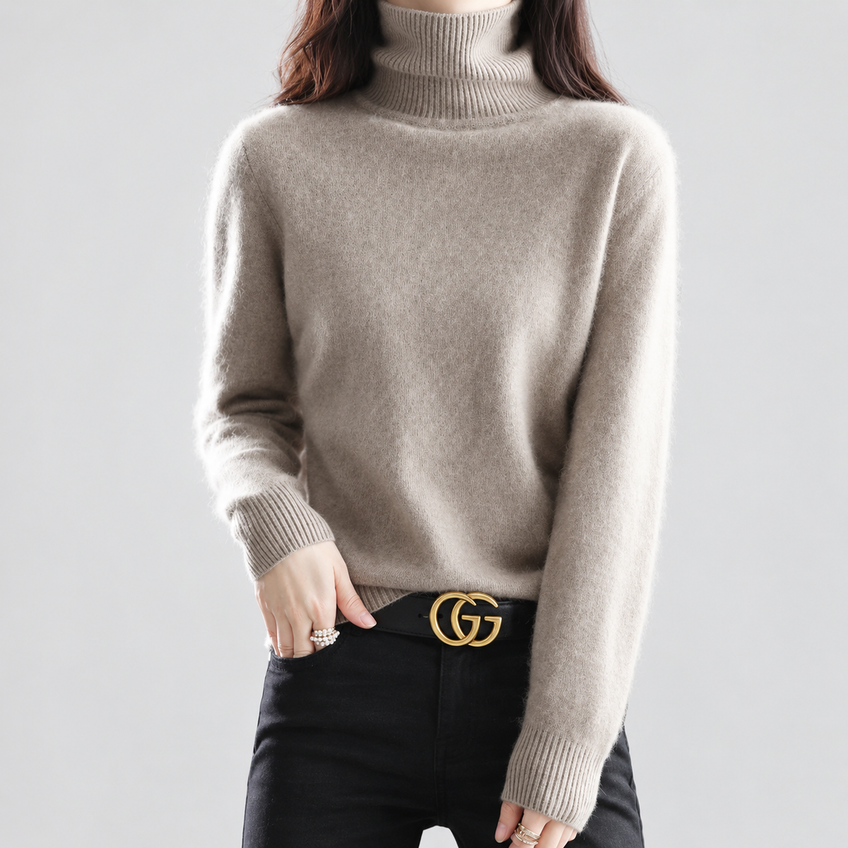 Etta | Women’s Fine-Knit Turtleneck Sweater — product detail 5