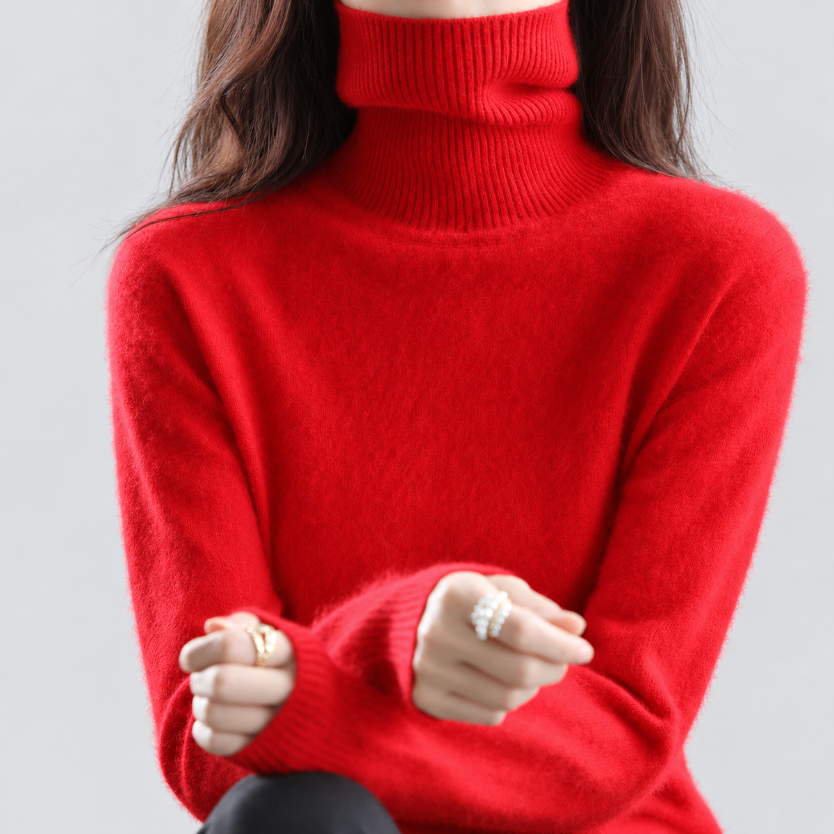 Etta | Women’s Fine-Knit Turtleneck Sweater — product detail 7