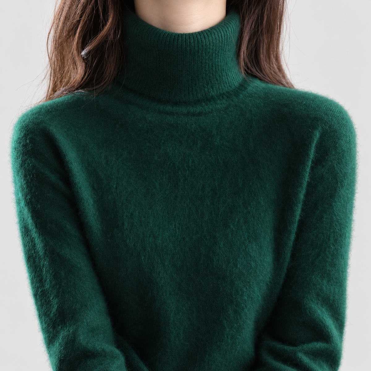 Etta | Women’s Fine-Knit Turtleneck Sweater — Green