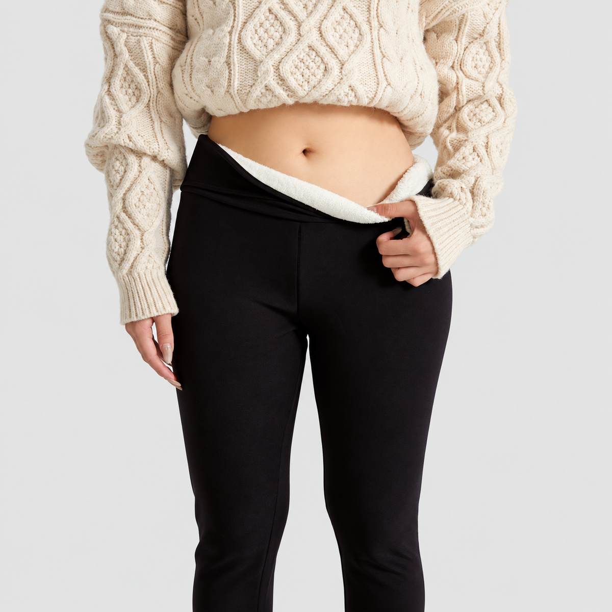 Eulalie | Women’s High-Waisted Fleece-Lined Leggings — product detail 6