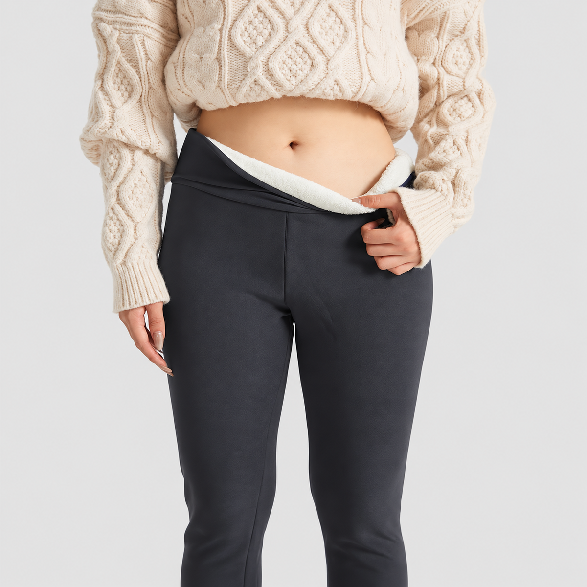 Eulalie | Women’s High-Waisted Fleece-Lined Leggings — product detail 21