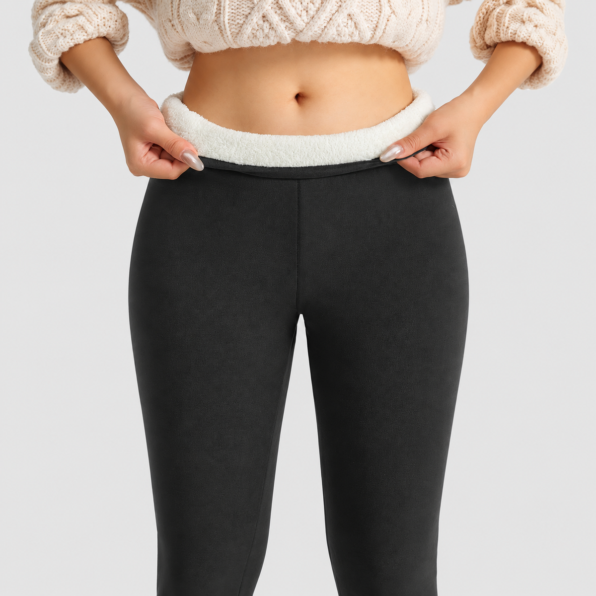 Eulalie | Women’s High-Waisted Fleece-Lined Leggings — product detail 23