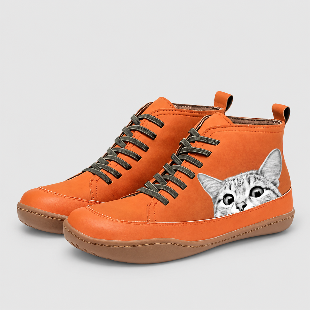 Euphemia | Women’s Cat-Print Lace-Up Ankle Boots — product detail 6