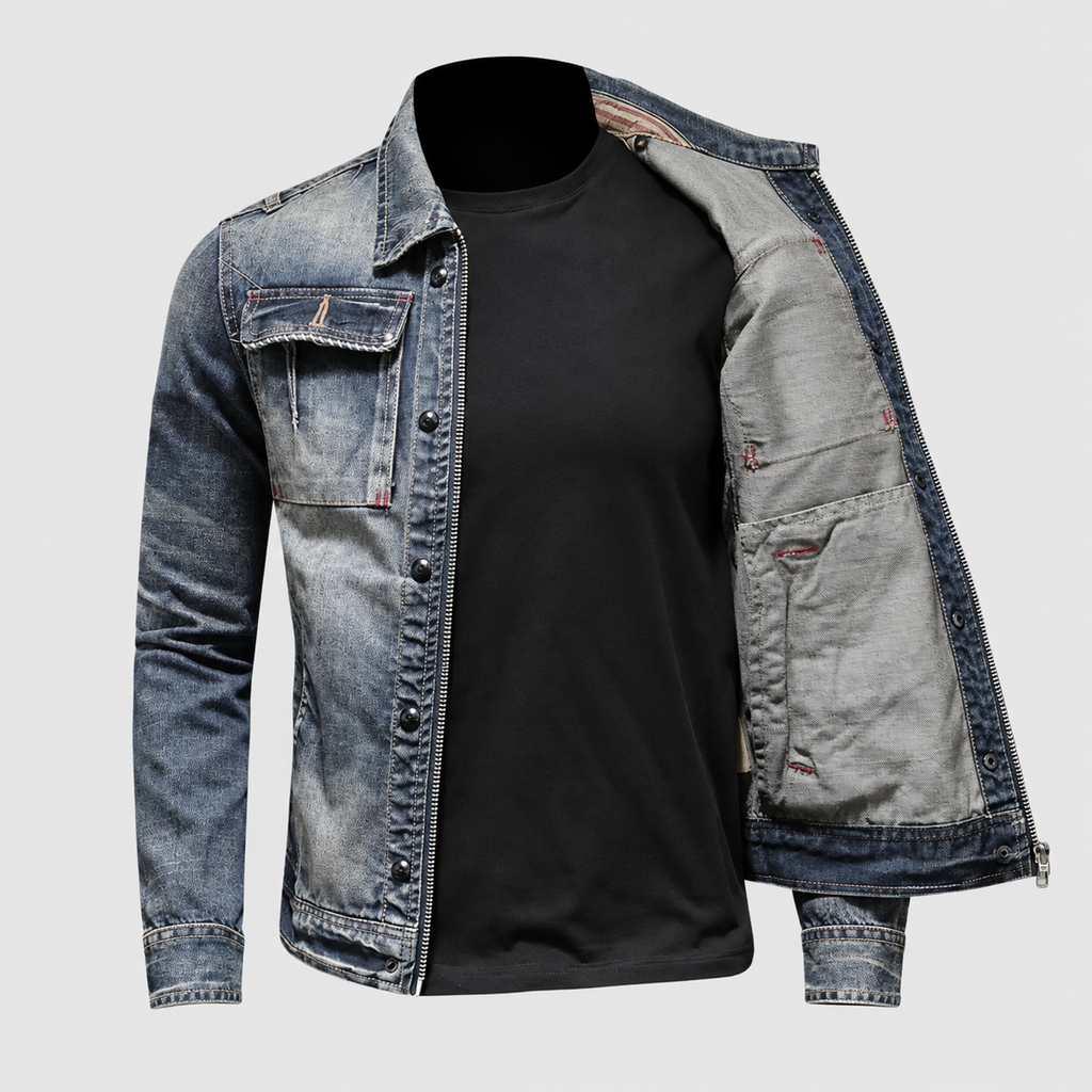 Fergus | Men’s Zip-Front Denim Jacket — product detail 3