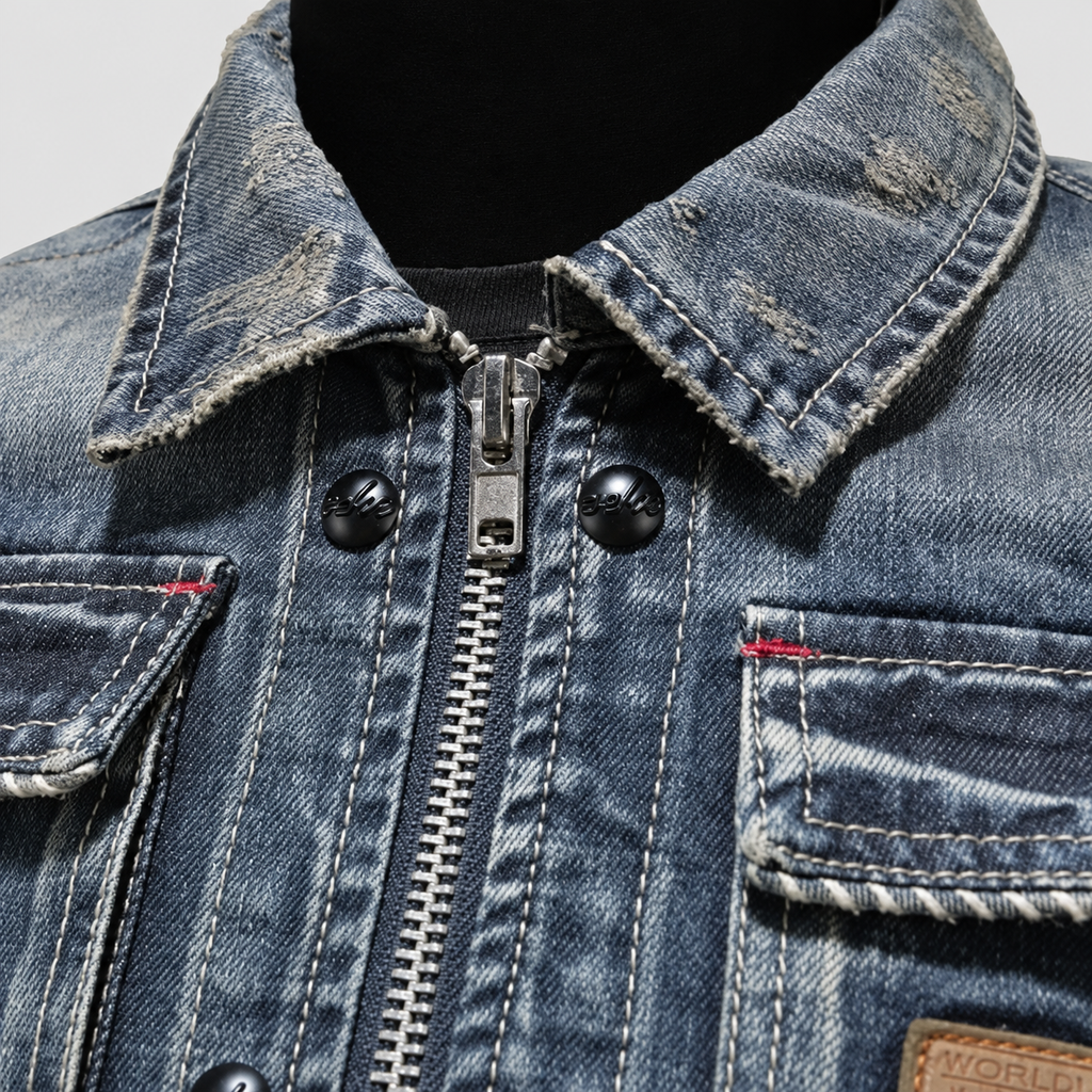 Fergus | Men’s Zip-Front Denim Jacket — product detail 4