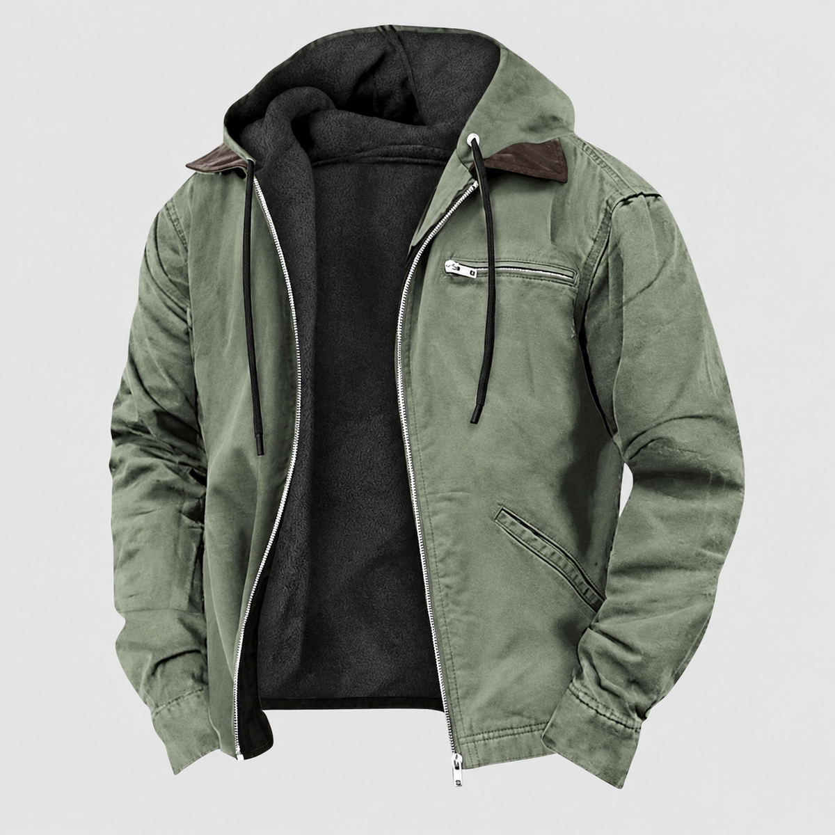 Finlay | Men’s Hooded Autumn Jacket — Green