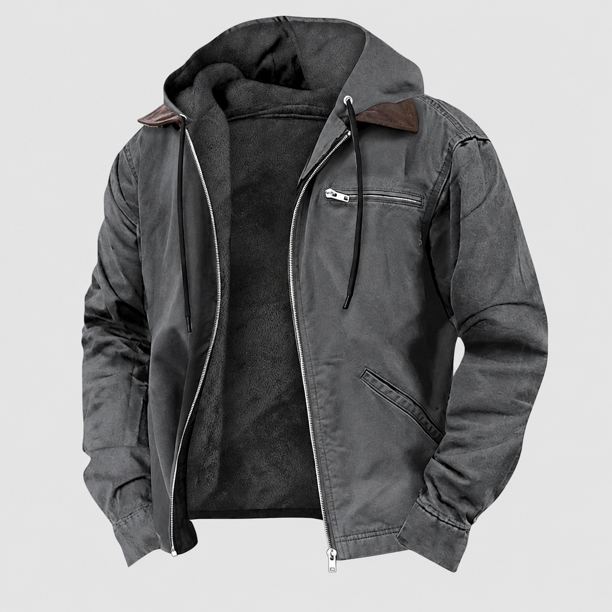 Finlay | Men’s Hooded Autumn Jacket — Grey