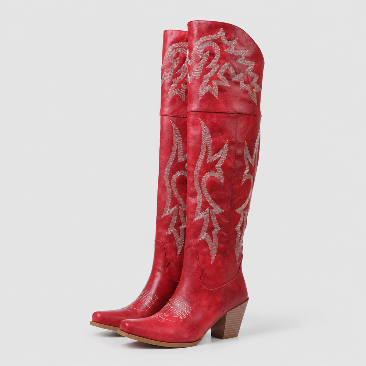 Fiora | Women’s Over-the-Knee Western Boots — Red
