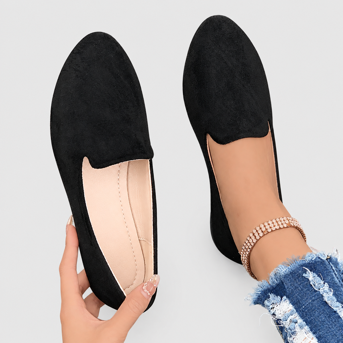 Floretta | Women’s Slip-On Flats — Black
