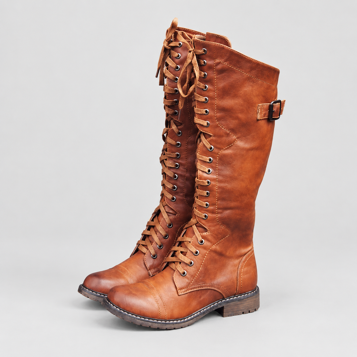 Francesca | Women’s Tall Lace-Up Riding Boots — Brown