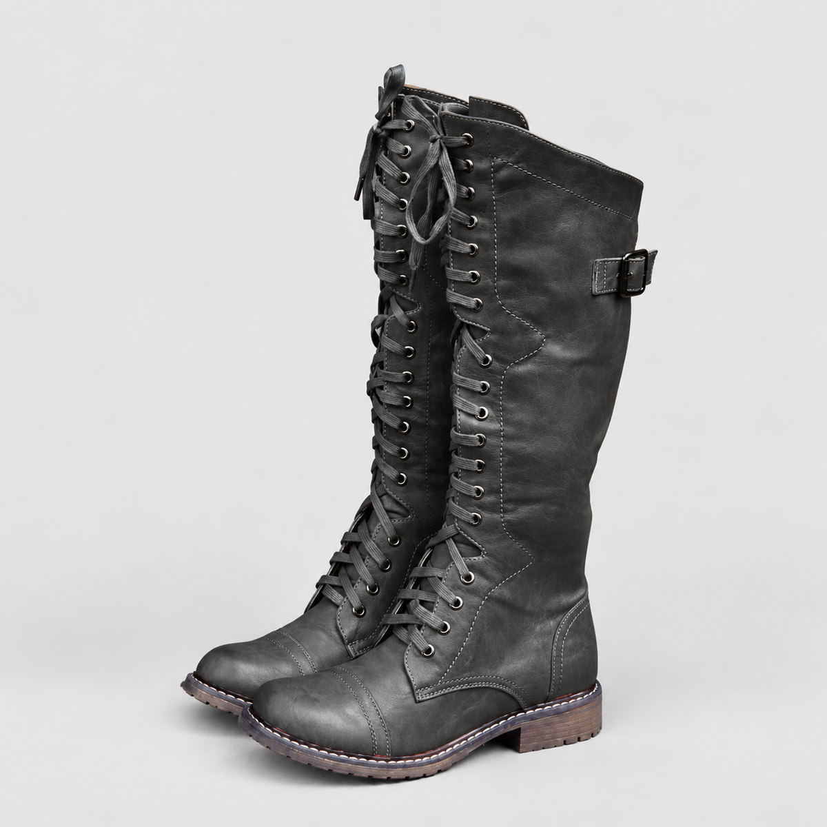 Francesca | Women’s Tall Lace-Up Riding Boots — Black