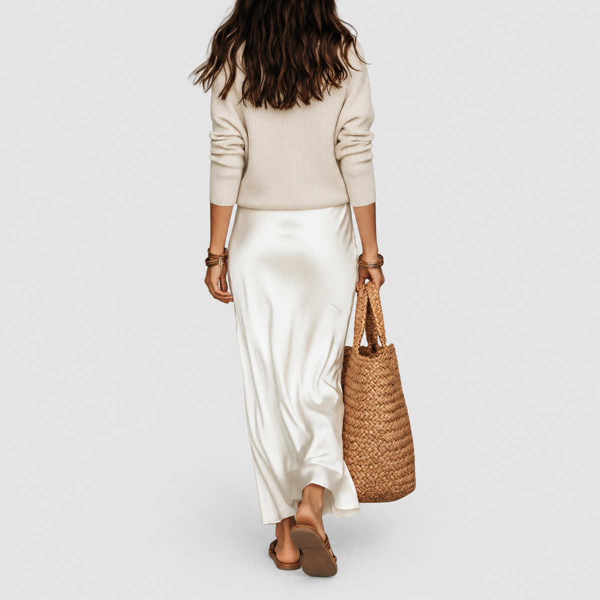 Francine | Women’s Knit and Satin Two-Piece Set — product detail 9