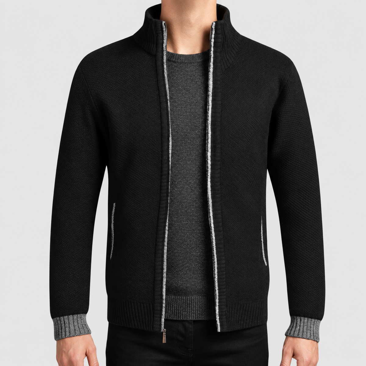 Owen | Men’s Full-Zip Lined Cardigan — product detail view 7