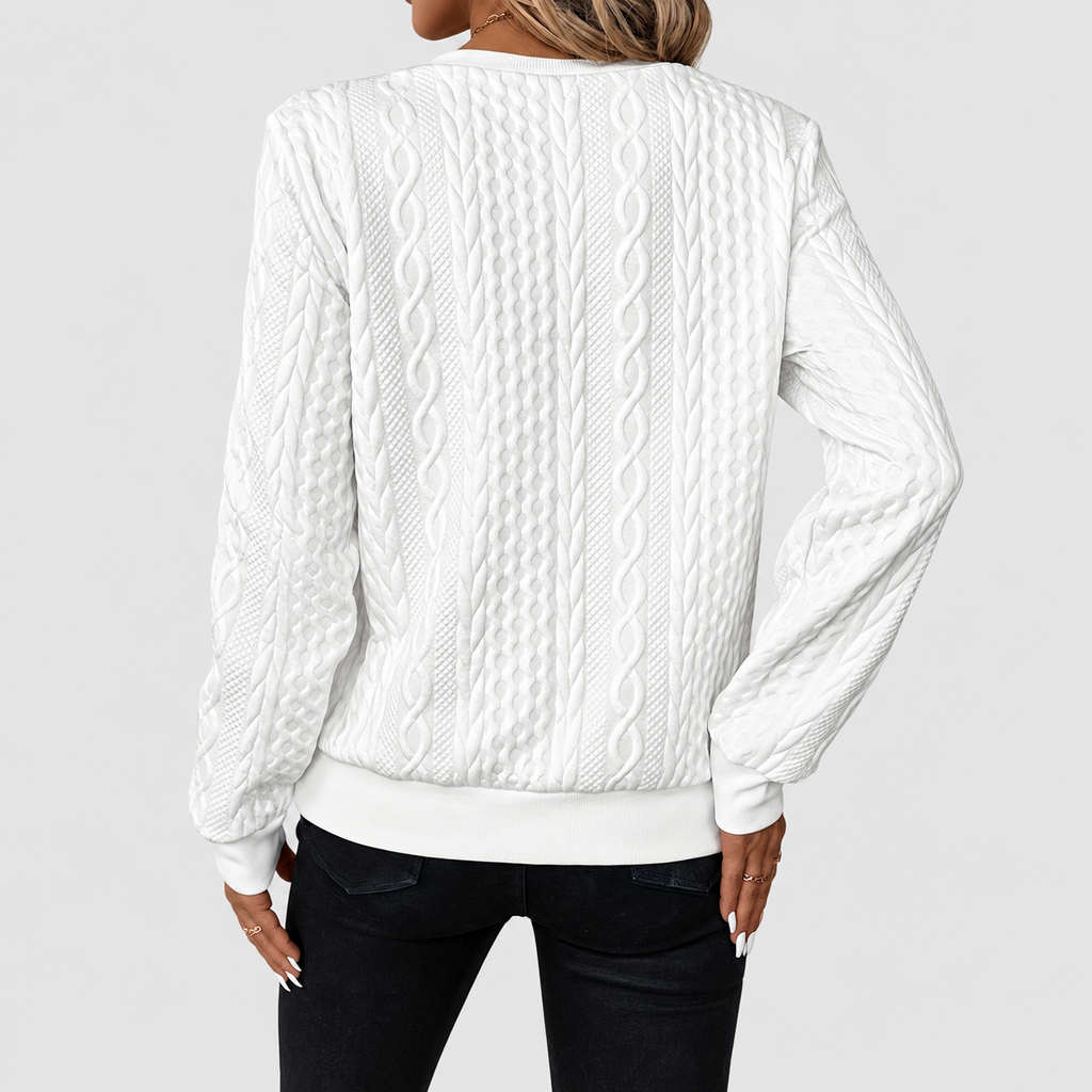 Gabriella-Claire | Women’s Textured Quarter-Zip Knit Sweater — product detail 6