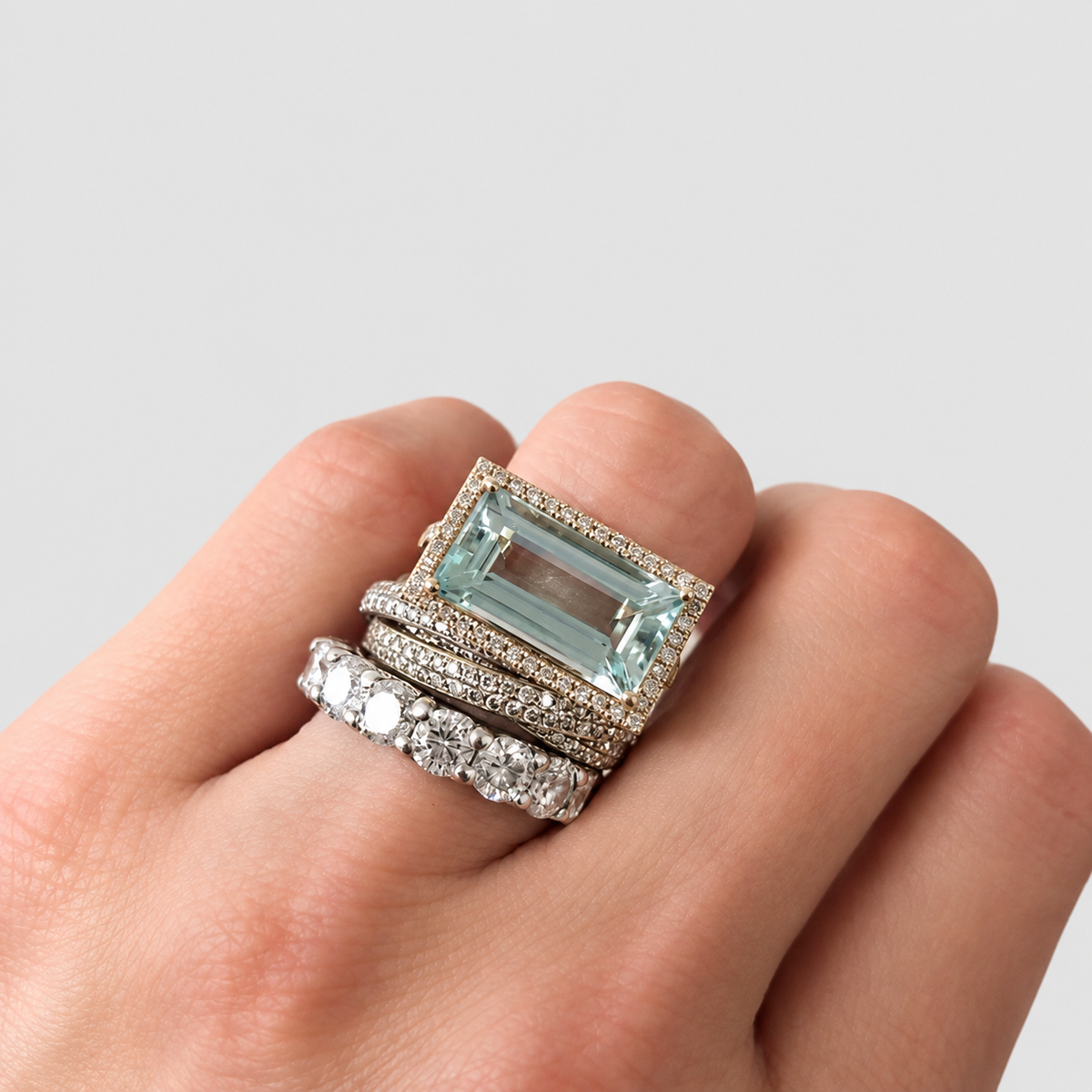 Galatea | Women’s Silver-Tone Turquoise-Accent Ring Set — product detail 1