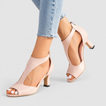 Genevieve-Claire | Women’s Open-Toe Ankle-Strap Heels — Pink