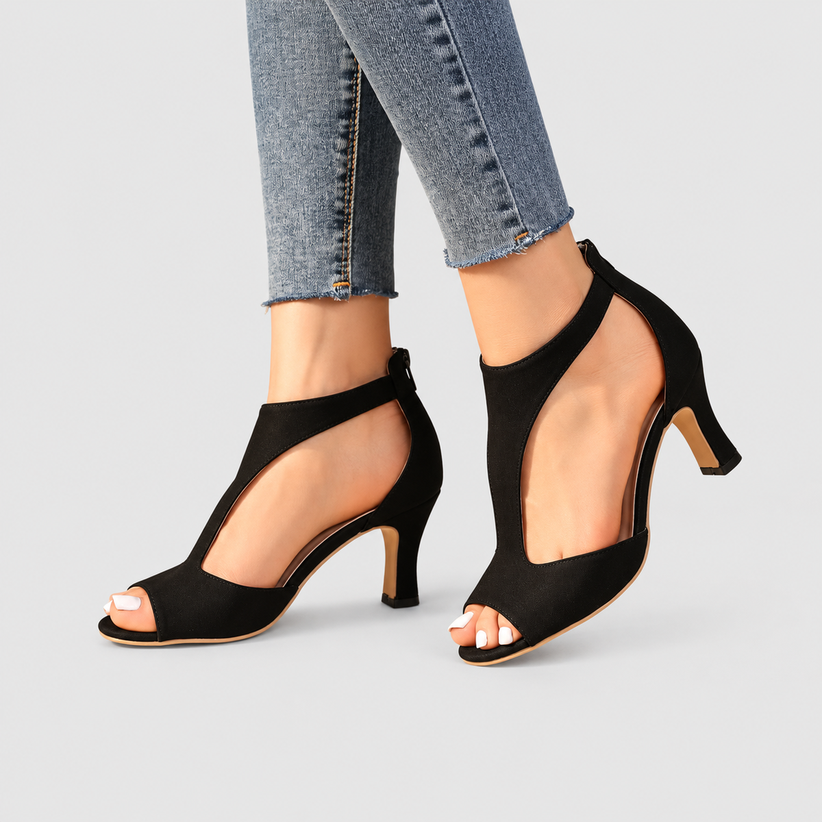 Genevieve-Claire | Women’s Open-Toe Ankle-Strap Heels — product detail 4