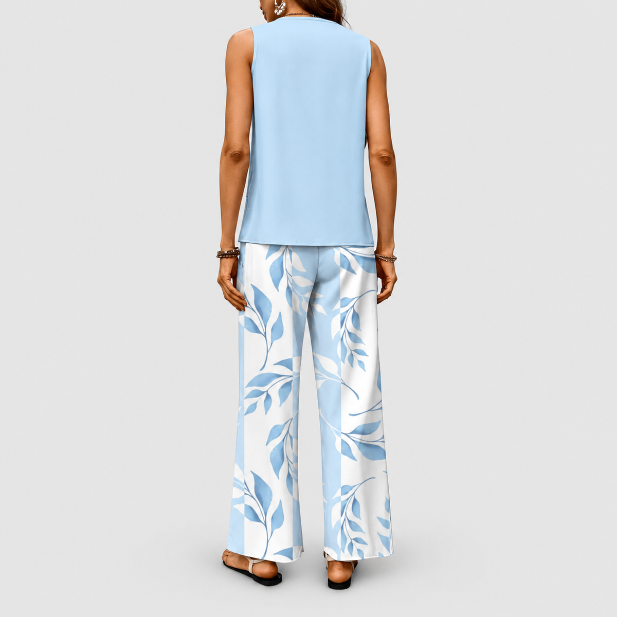 Georgina | Women’s Two-Piece Blouse and Wide-Leg Pants Set — product detail 8