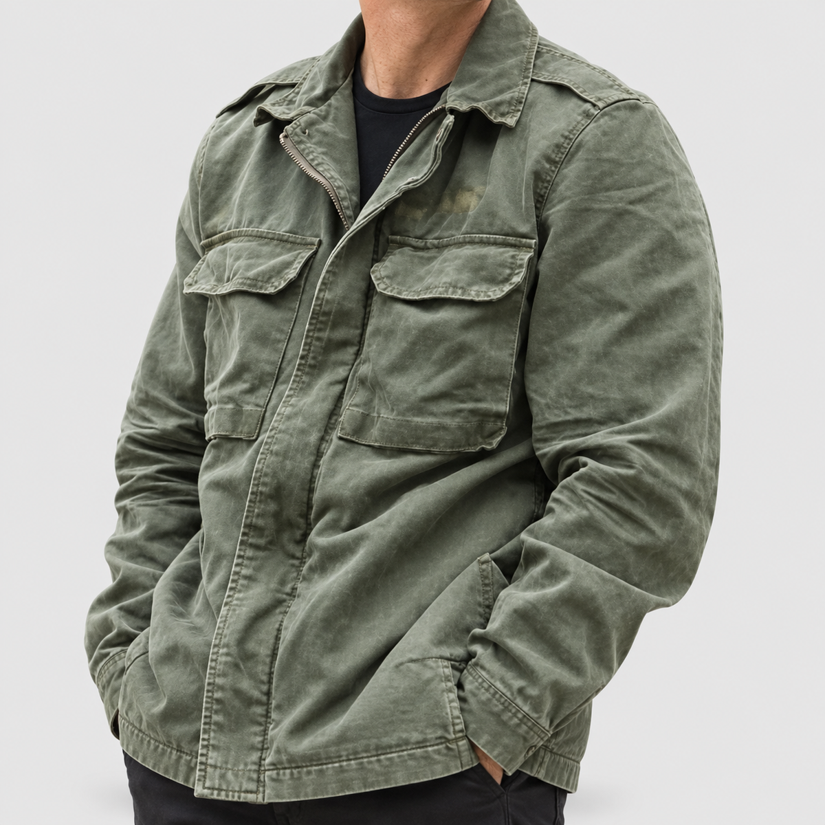 Gideon | Men’s Army-Look Field Jacket — product detail 4