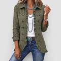Ginevra | Women’s Floral-Embroidered Utility Jacket with Ruffled Trim — product detail 1