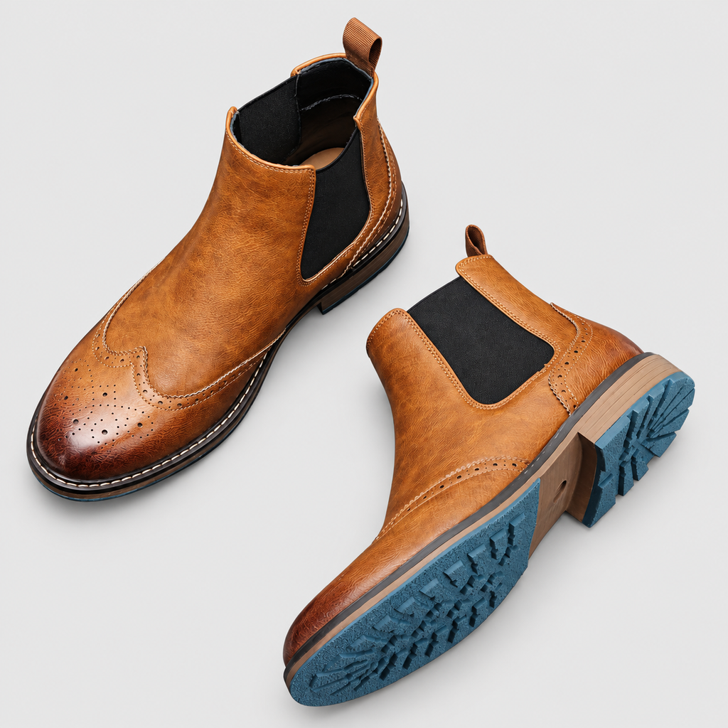 Godric | Men’s Brogue Chelsea Boots — product detail 2