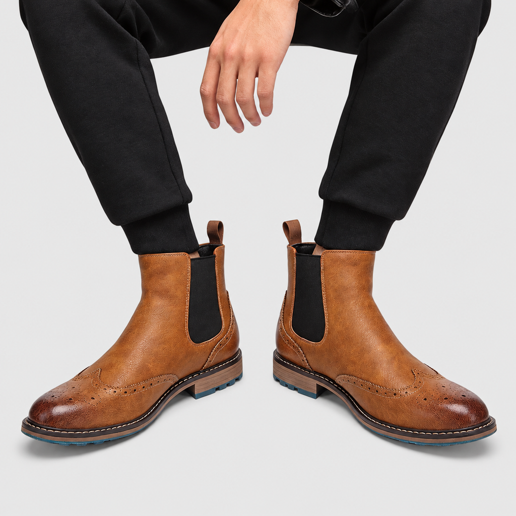 Godric | Men’s Brogue Chelsea Boots — product detail 6