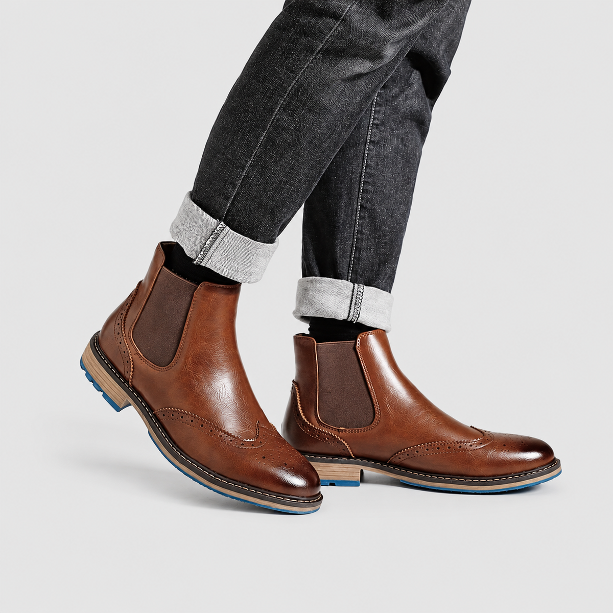 Godric | Men’s Brogue Chelsea Boots — product detail 11