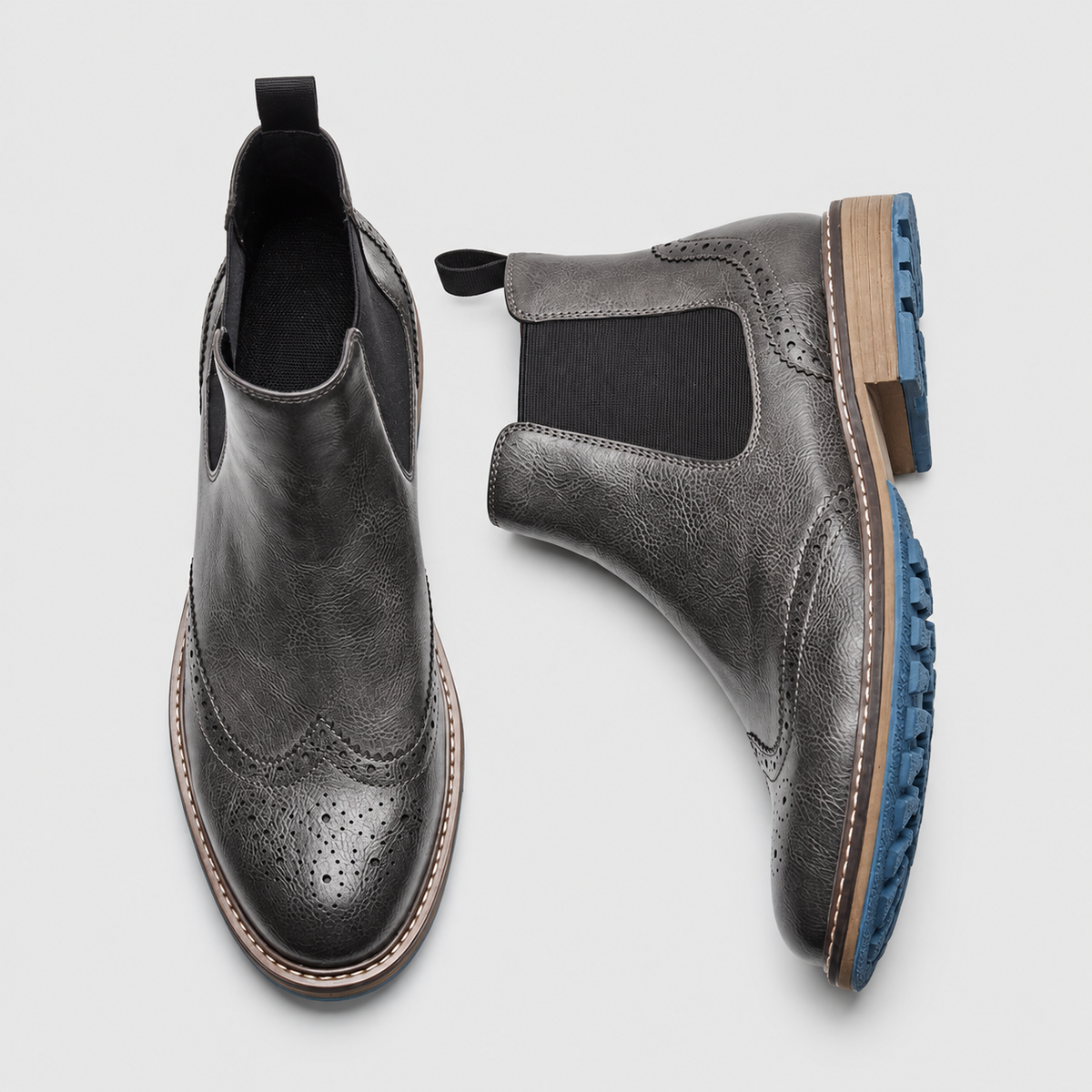 Godric | Men’s Brogue Chelsea Boots — product detail 12