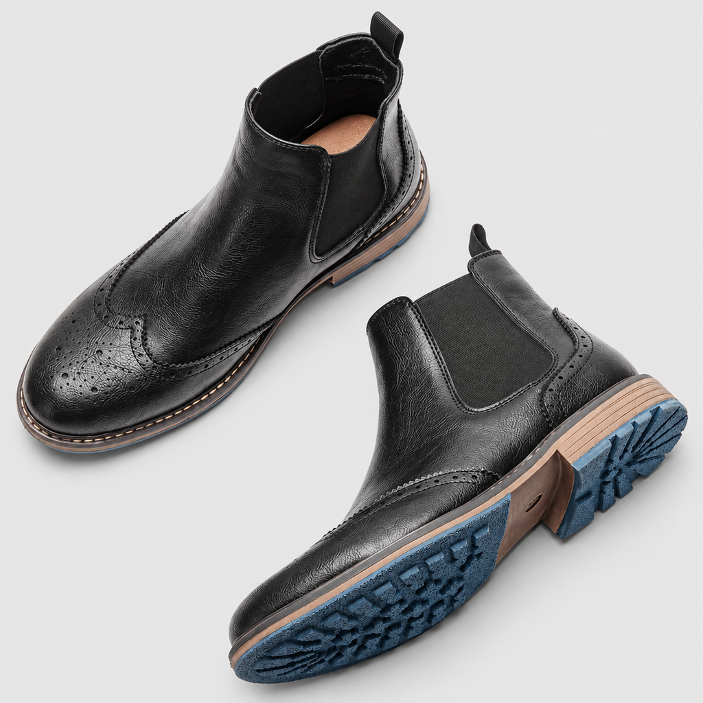 Godric | Men’s Brogue Chelsea Boots — product detail 13