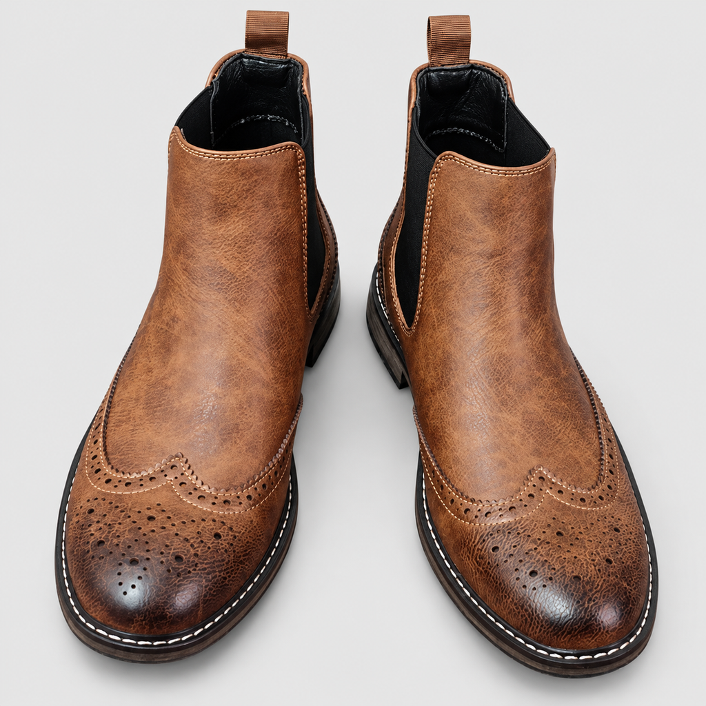 Godric | Men’s Brogue Chelsea Boots — product detail 14