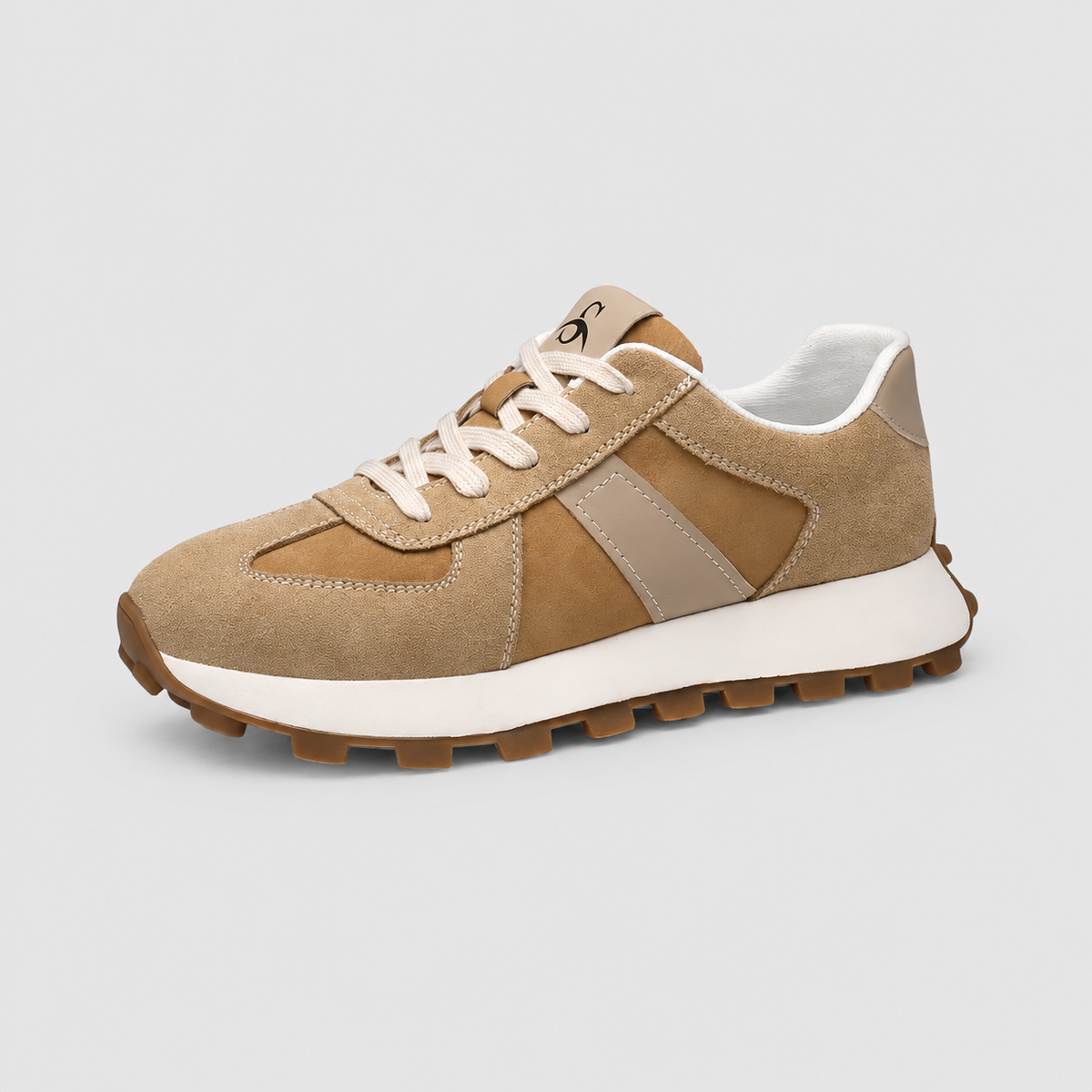Graciana | Women’s Lace-Up Panelled Sneakers — Khaki