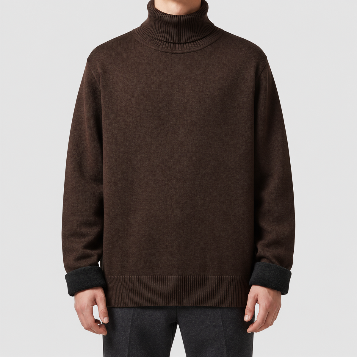 Graham | Men’s Casual Turtleneck Pullover — Coffee
