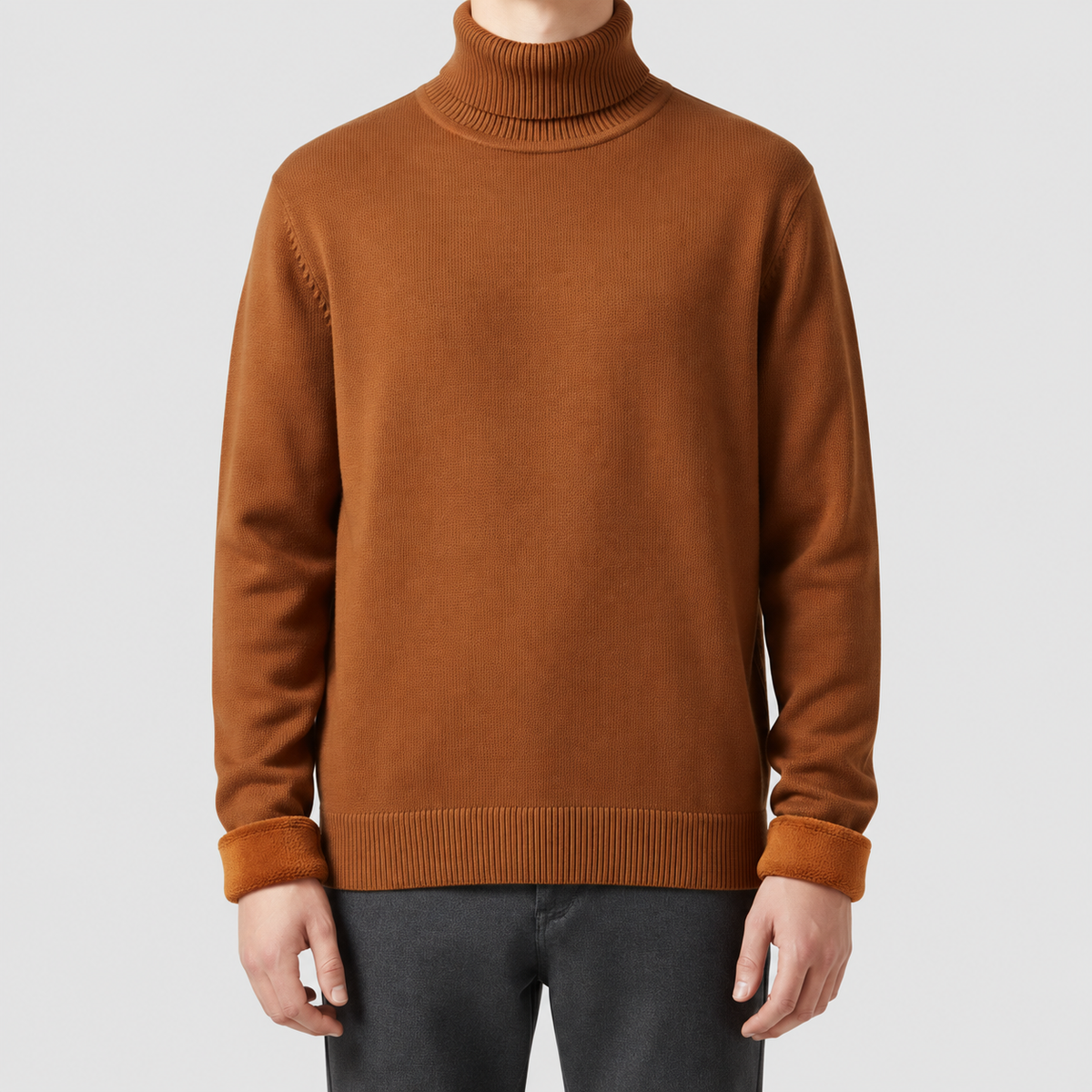 Graham | Men’s Casual Turtleneck Pullover — Caramel