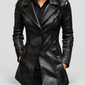 Grazielle | Women’s Tailored Mid-Length Coat — Black
