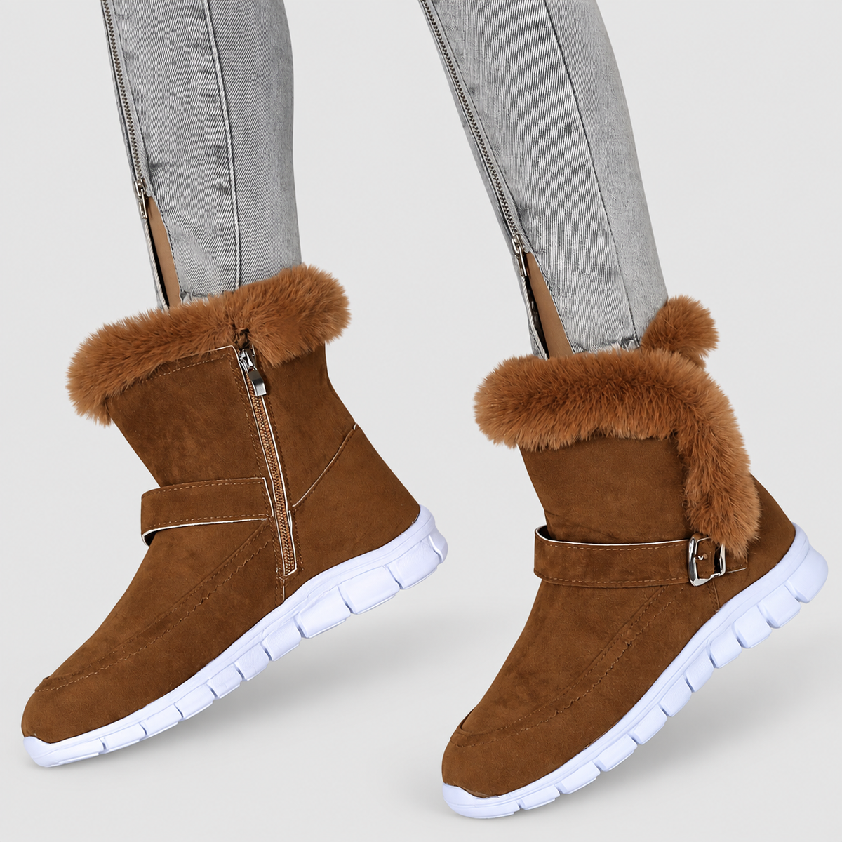 Greta | Women’s Plush-Trim Winter Boots — Brown