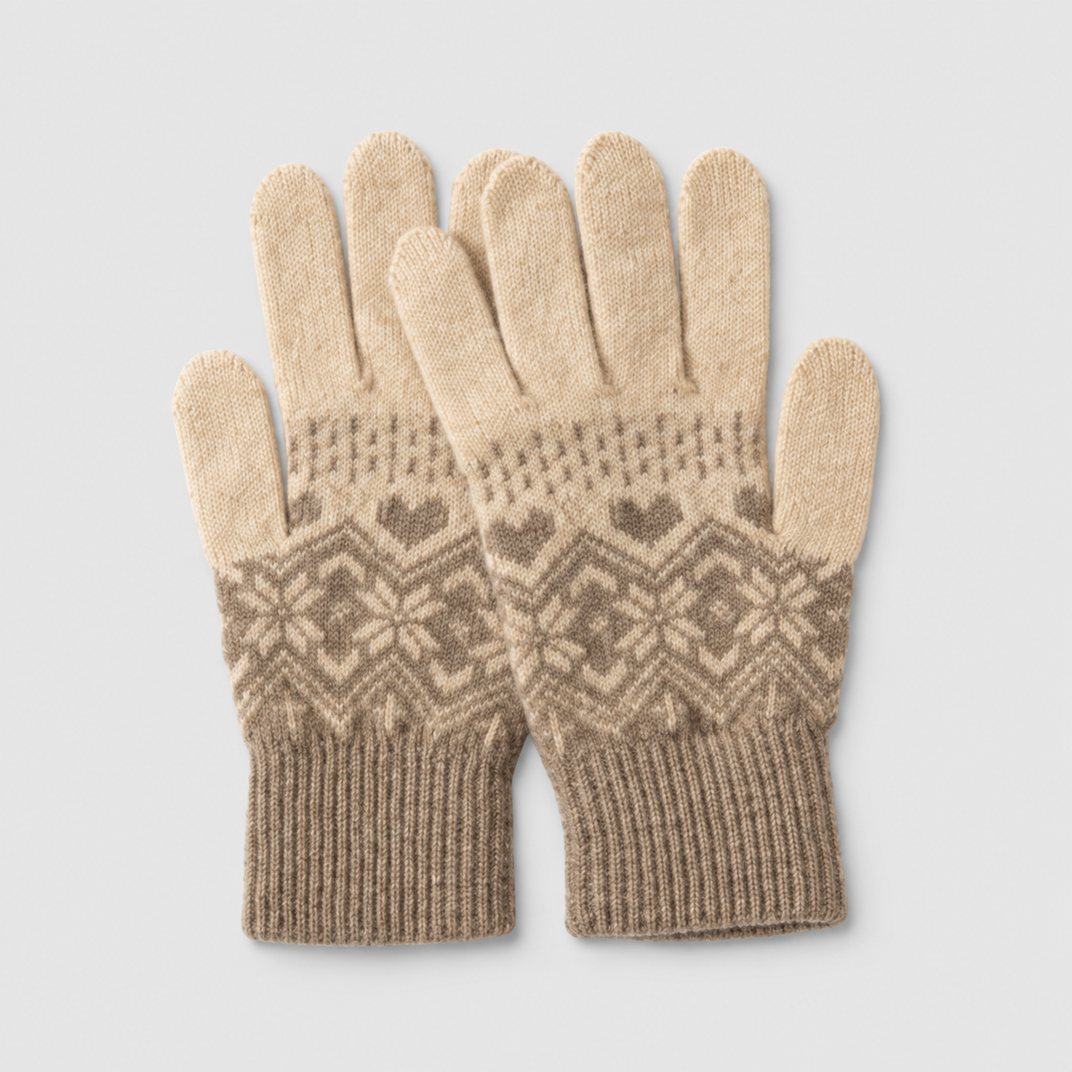 Gretel | Women’s Snowflake-Pattern Knit Gloves — product detail 2