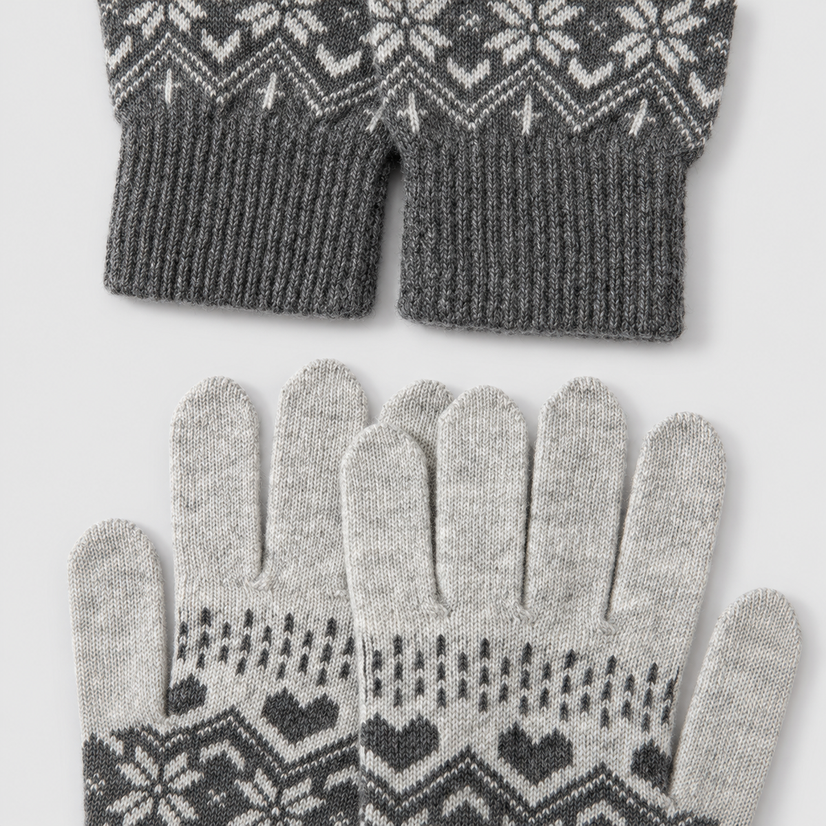 Gretel | Women’s Snowflake-Pattern Knit Gloves — product detail 6
