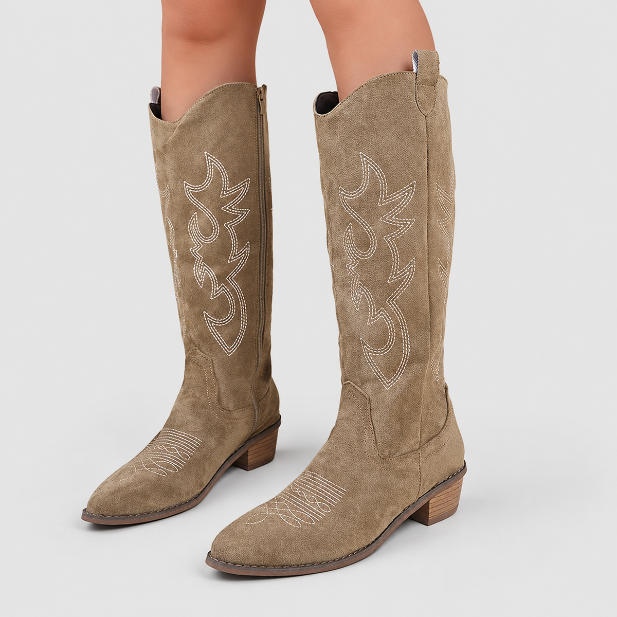 Gwendolen | Women’s Embroidered Western Boots — Camel