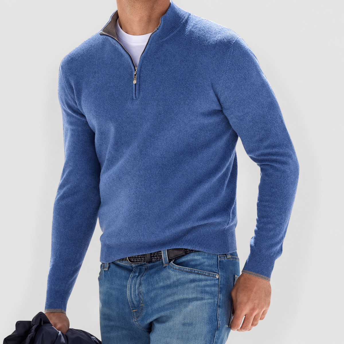 Hadrian | Men’s Half-Zip Pullover Sweater — Blue