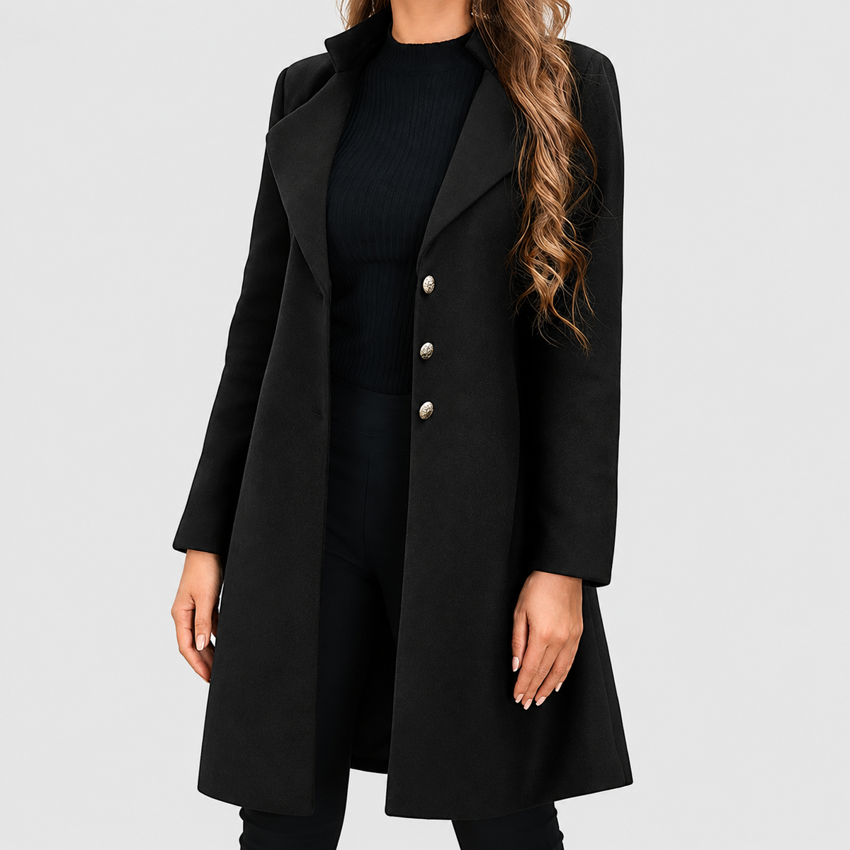 Hannelise | Women’s Tailored Coat with Lapel Collar — product detail 5