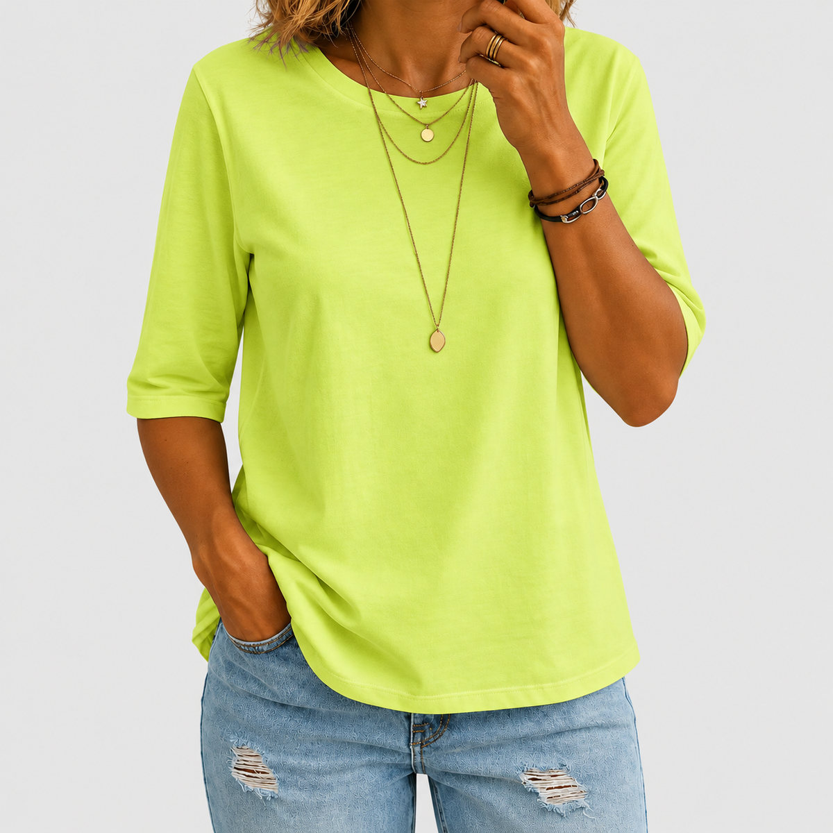 Harriella | Women’s Relaxed Half-Sleeve T-Shirt — Green