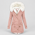 Heloise | Women’s Faux-Fur-Hooded Fleece-Lined Parka Coat — Pink