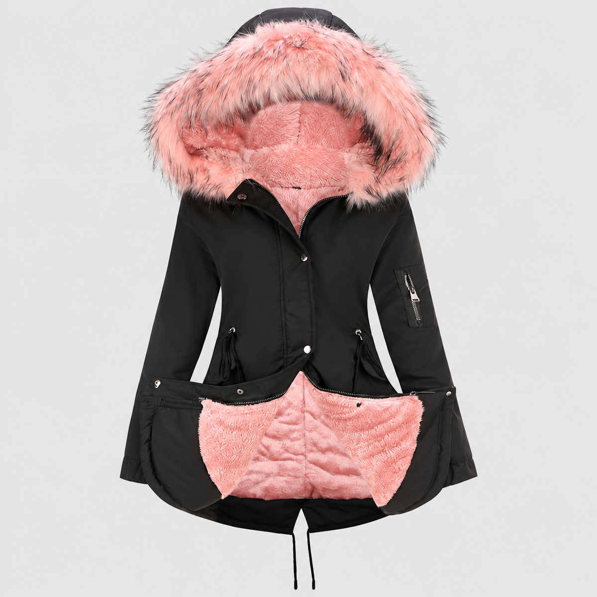 Henrietta-Claire | Women’s Hooded Drawstring-Waist Parka — product detail 12
