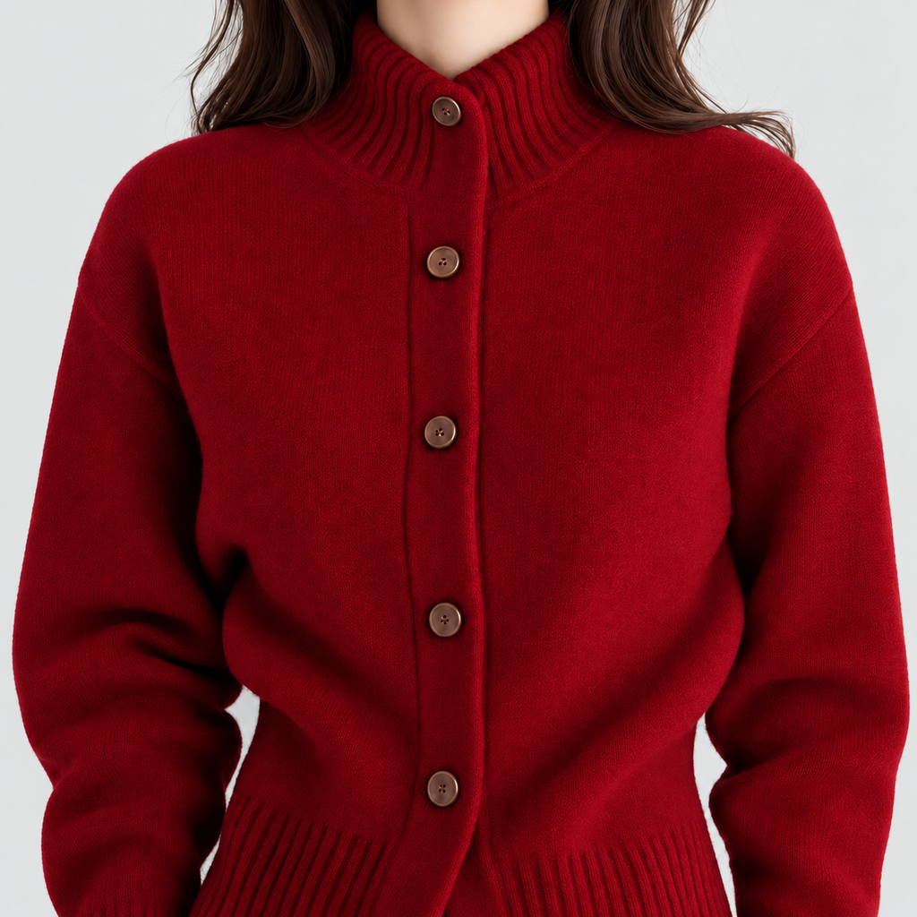 Henriette | Women’s High-Neck Button Cardigan — product detail 5