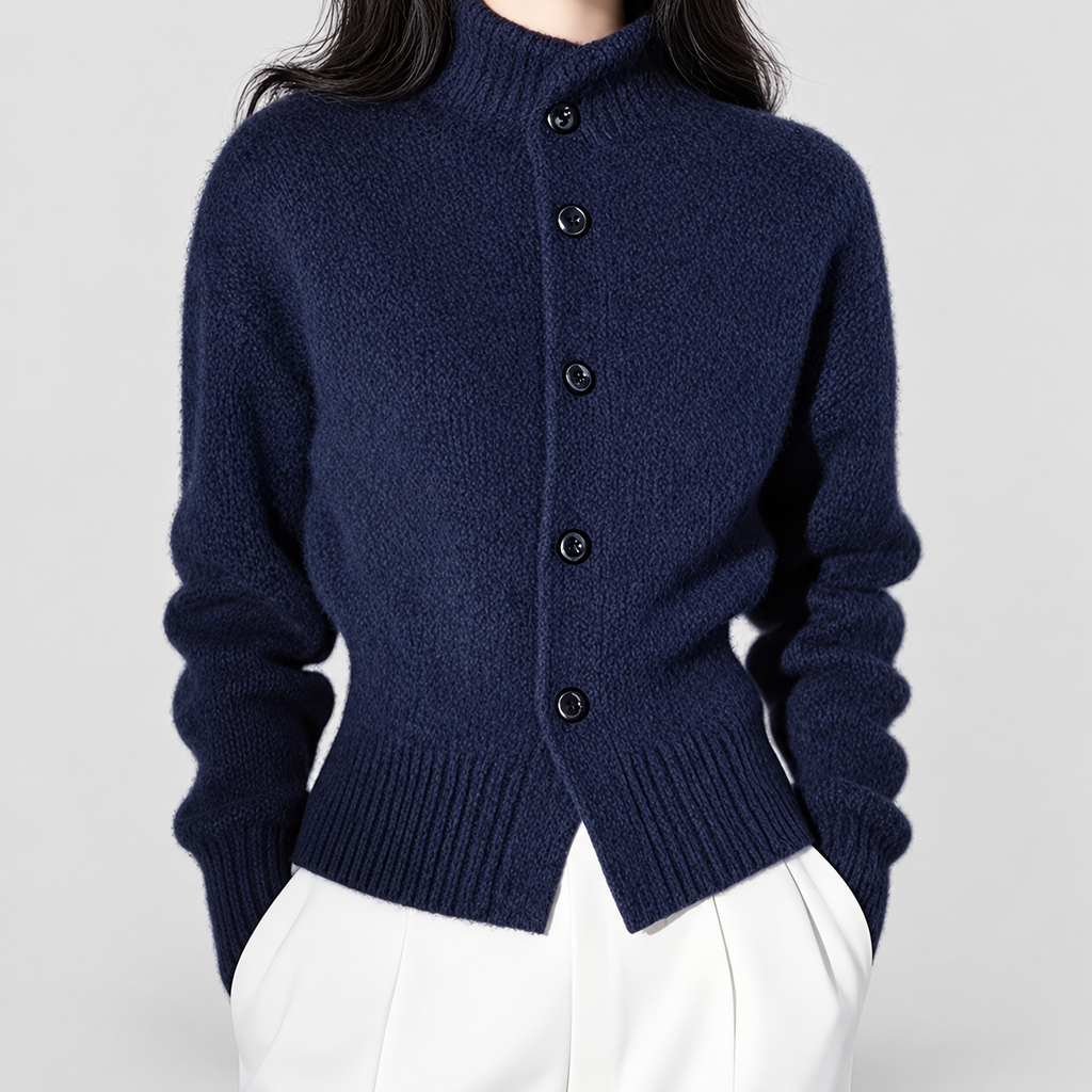 Henriette | Women’s High-Neck Button Cardigan — product detail 8